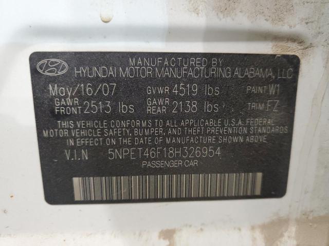 Photo 11 VIN: 5NPET46F18H326954 - HYUNDAI SONATA GLS 