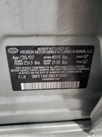 Photo 11 VIN: 5NPET46F88H315840 - HYUNDAI SONATA GLS 