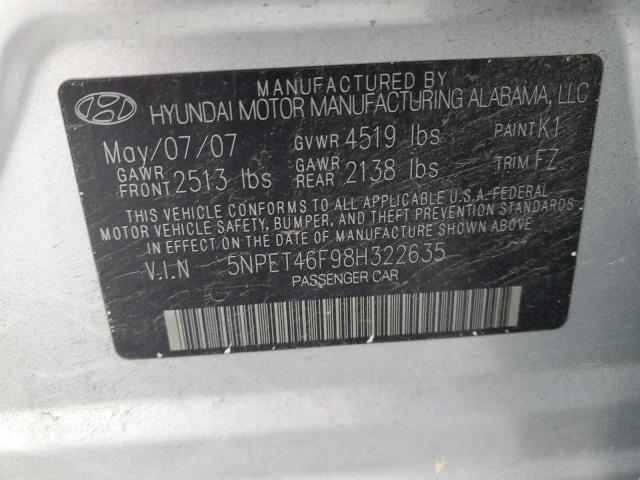 Photo 11 VIN: 5NPET46F98H322635 - HYUNDAI SONATA 