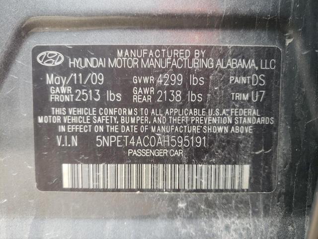 Photo 9 VIN: 5NPET4AC0AH595191 - HYUNDAI SONATA GLS 