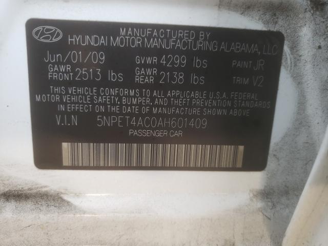 Photo 9 VIN: 5NPET4AC0AH601409 - HYUNDAI SONATA GLS 