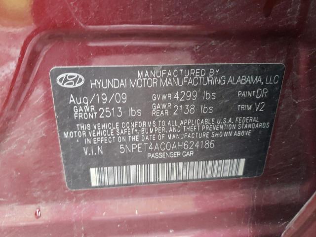 Photo 11 VIN: 5NPET4AC0AH624186 - HYUNDAI SONATA GLS 