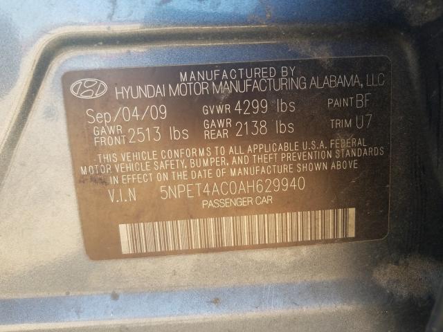 Photo 9 VIN: 5NPET4AC0AH629940 - HYUNDAI SONATA GLS 