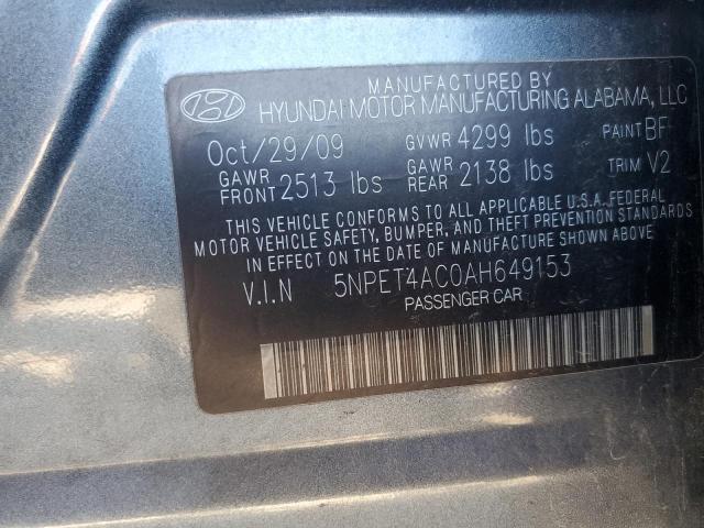 Photo 9 VIN: 5NPET4AC0AH649153 - HYUNDAI SONATA GLS 