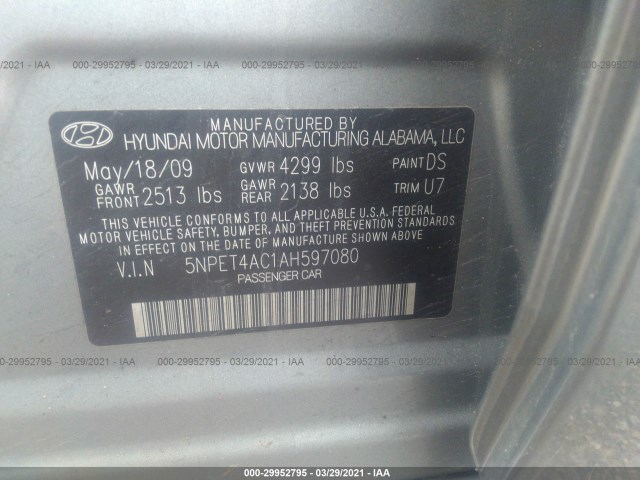 Photo 8 VIN: 5NPET4AC1AH597080 - HYUNDAI SONATA 