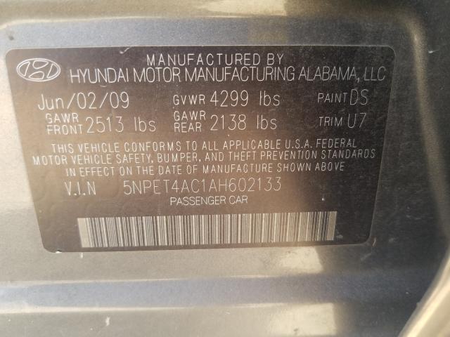 Photo 9 VIN: 5NPET4AC1AH602133 - HYUNDAI SONATA GLS 