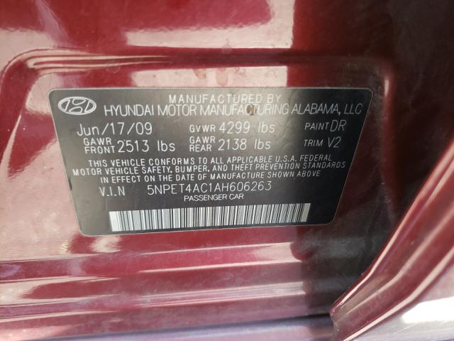 Photo 9 VIN: 5NPET4AC1AH606263 - HYUNDAI SONATA GLS 