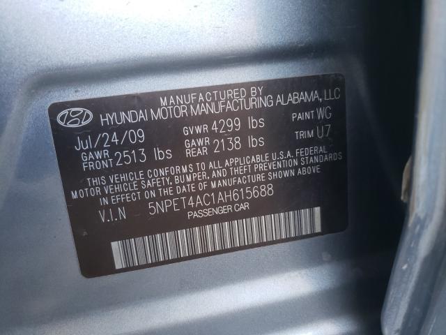 Photo 9 VIN: 5NPET4AC1AH615688 - HYUNDAI SONATA GLS 