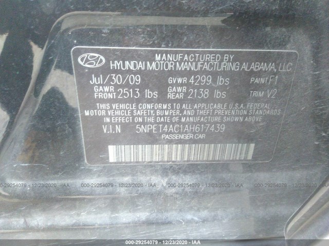 Photo 8 VIN: 5NPET4AC1AH617439 - HYUNDAI SONATA 