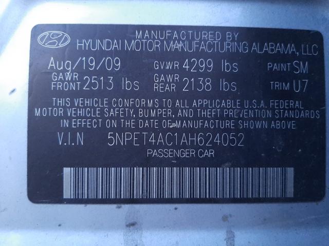 Photo 9 VIN: 5NPET4AC1AH624052 - HYUNDAI SONATA GLS 