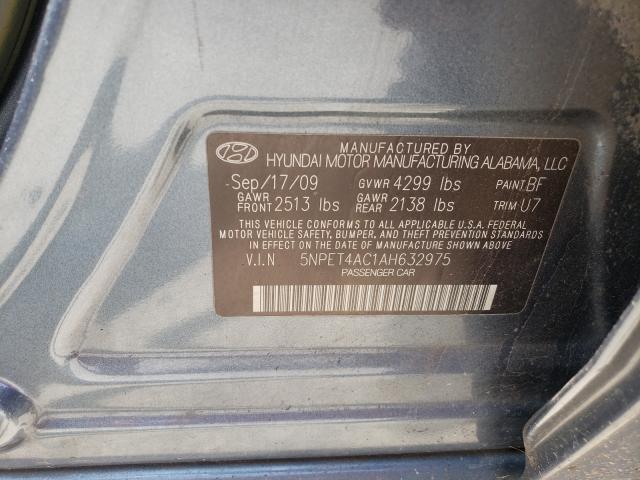 Photo 9 VIN: 5NPET4AC1AH632975 - HYUNDAI SONATA GLS 