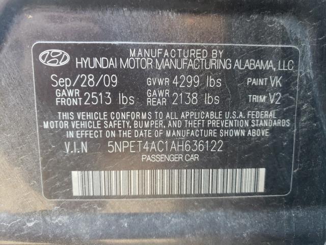 Photo 9 VIN: 5NPET4AC1AH636122 - HYUNDAI SONATA GLS 