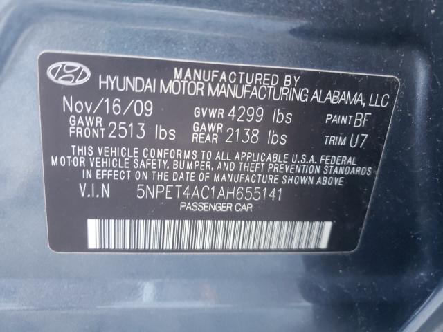 Photo 9 VIN: 5NPET4AC1AH655141 - HYUNDAI SONATA GLS 