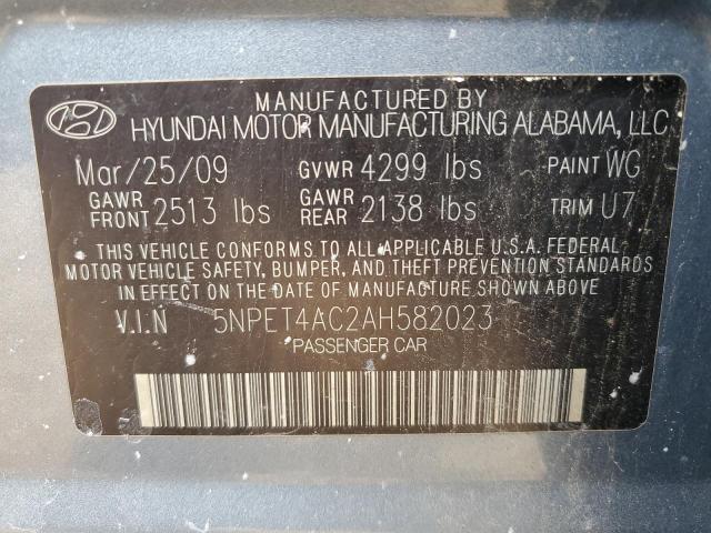 Photo 9 VIN: 5NPET4AC2AH582023 - HYUNDAI SONATA GLS 