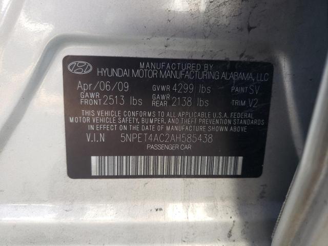 Photo 9 VIN: 5NPET4AC2AH585438 - HYUNDAI SONATA GLS 