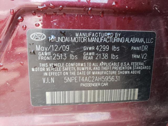 Photo 11 VIN: 5NPET4AC2AH595631 - HYUNDAI SONATA GLS 