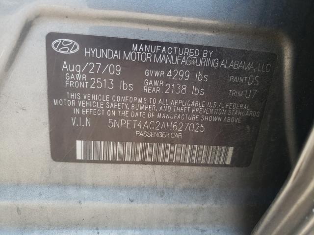 Photo 9 VIN: 5NPET4AC2AH627025 - HYUNDAI SONATA GLS 