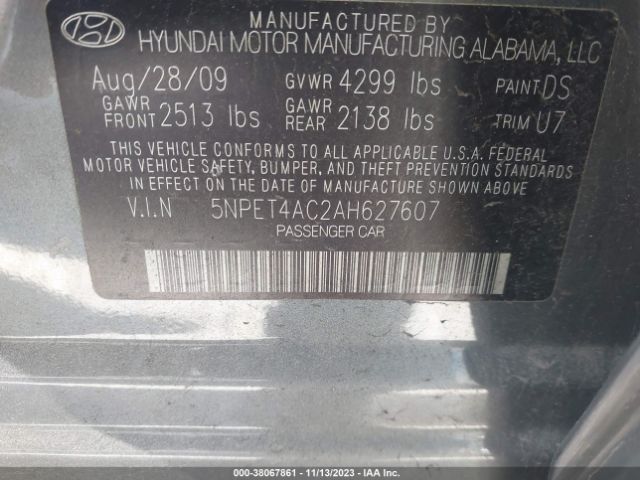 Photo 8 VIN: 5NPET4AC2AH627607 - HYUNDAI SONATA 