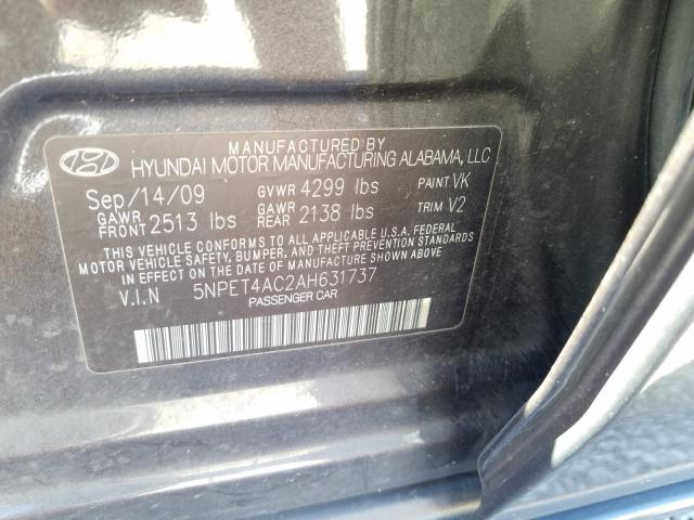 Photo 9 VIN: 5NPET4AC2AH631737 - HYUNDAI SONATA GLS 