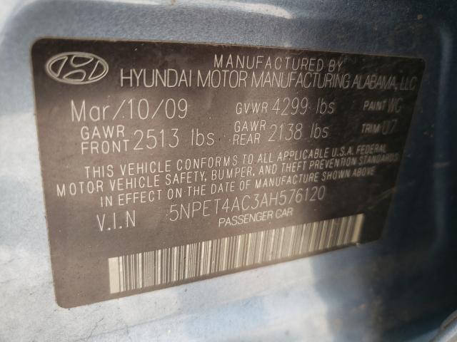 Photo 9 VIN: 5NPET4AC3AH576120 - HYUNDAI SONATA GLS 