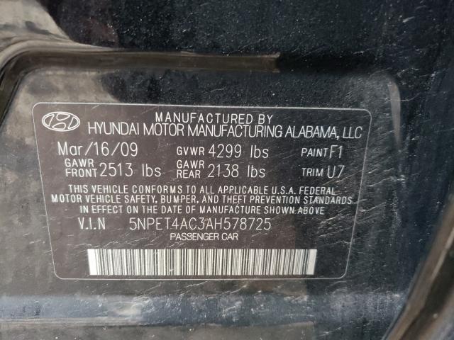 Photo 9 VIN: 5NPET4AC3AH578725 - HYUNDAI SONATA GLS 