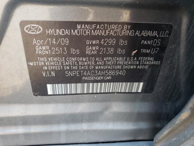 Photo 9 VIN: 5NPET4AC3AH586940 - HYUNDAI SONATA GLS 