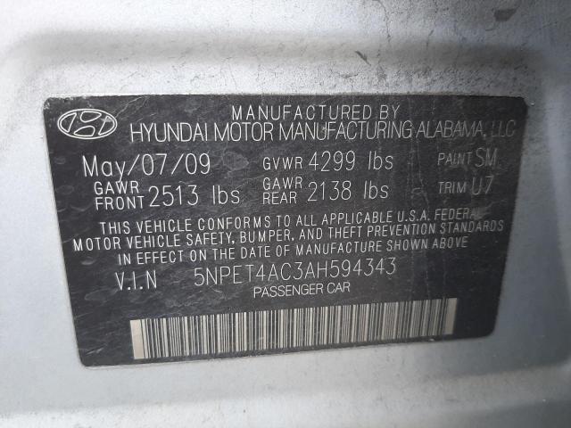 Photo 9 VIN: 5NPET4AC3AH594343 - HYUNDAI SONATA GLS 