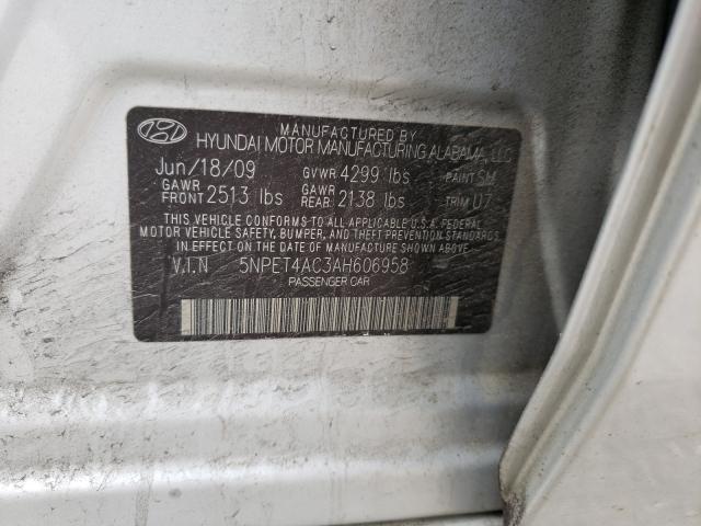 Photo 9 VIN: 5NPET4AC3AH606958 - HYUNDAI SONATA GLS 