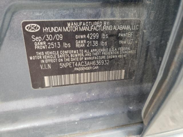 Photo 9 VIN: 5NPET4AC3AH636932 - HYUNDAI SONATA GLS 