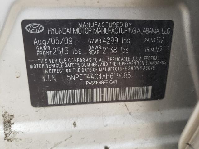 Photo 9 VIN: 5NPET4AC4AH619685 - HYUNDAI SONATA GLS 