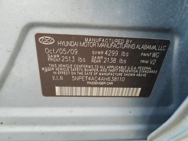 Photo 9 VIN: 5NPET4AC4AH638110 - HYUNDAI SONATA GLS 