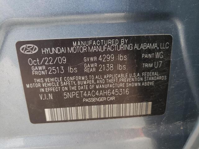 Photo 9 VIN: 5NPET4AC4AH645316 - HYUNDAI SONATA GLS 