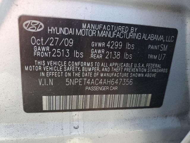 Photo 11 VIN: 5NPET4AC4AH647356 - HYUNDAI SONATA GLS 