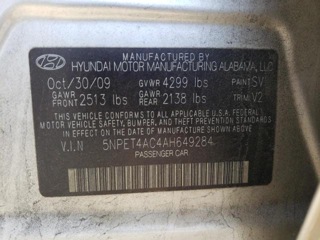 Photo 9 VIN: 5NPET4AC4AH649284 - HYUNDAI SONATA GLS 