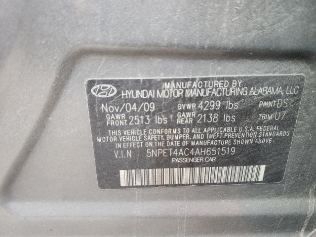 Photo 9 VIN: 5NPET4AC4AH651519 - HYUNDAI SONATA GLS 