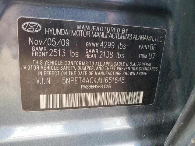 Photo 9 VIN: 5NPET4AC4AH651648 - HYUNDAI SONATA GLS 