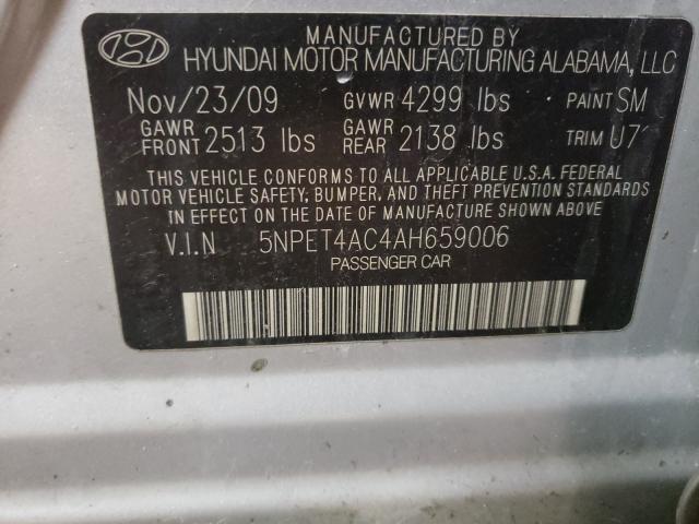 Photo 9 VIN: 5NPET4AC4AH659006 - HYUNDAI SONATA GLS 