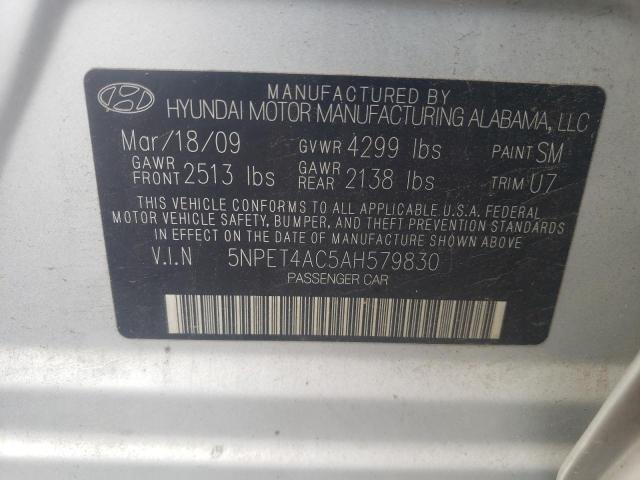 Photo 9 VIN: 5NPET4AC5AH579830 - HYUNDAI SONATA GLS 