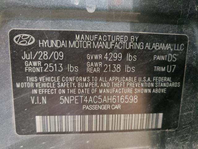 Photo 9 VIN: 5NPET4AC5AH616598 - HYUNDAI SONATA GLS 