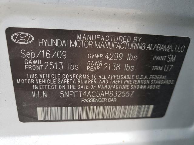 Photo 9 VIN: 5NPET4AC5AH632557 - HYUNDAI SONATA GLS 