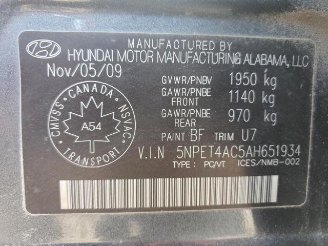 Photo 12 VIN: 5NPET4AC5AH651934 - HYUNDAI SONATA GLS 