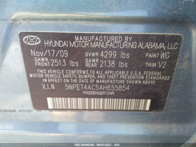 Photo 8 VIN: 5NPET4AC5AH655854 - HYUNDAI SONATA 