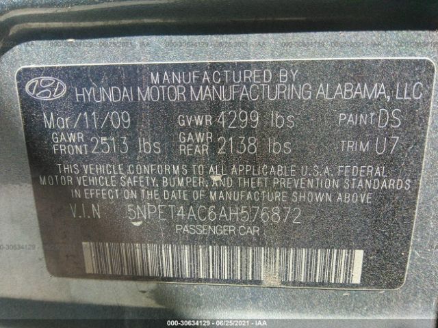 Photo 8 VIN: 5NPET4AC6AH576872 - HYUNDAI SONATA 