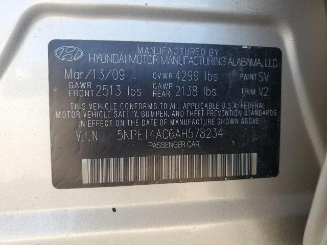 Photo 11 VIN: 5NPET4AC6AH578234 - HYUNDAI SONATA 