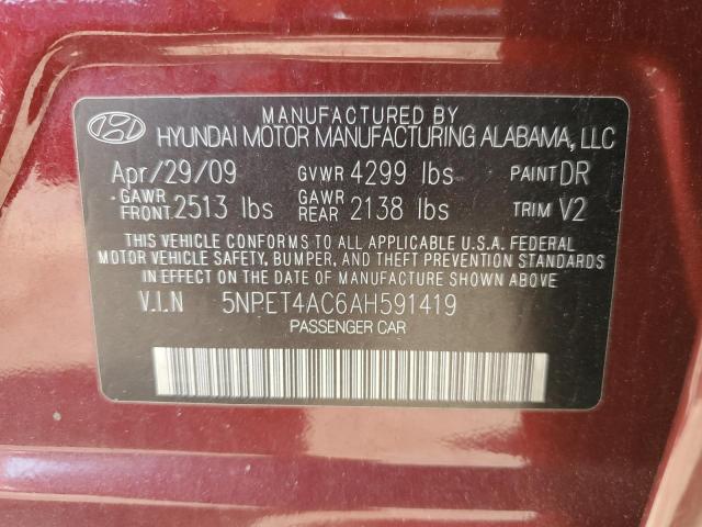 Photo 12 VIN: 5NPET4AC6AH591419 - HYUNDAI SONATA 