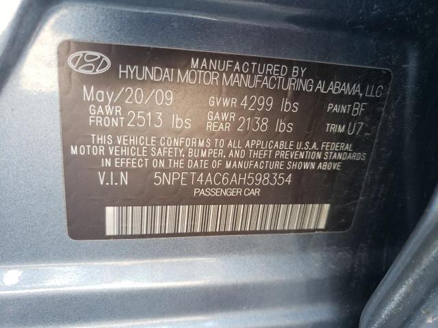 Photo 11 VIN: 5NPET4AC6AH598354 - HYUNDAI SONATA GLS 