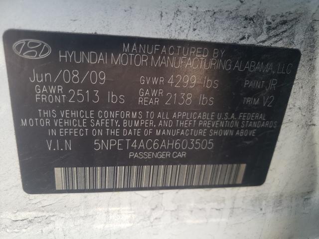 Photo 9 VIN: 5NPET4AC6AH603505 - HYUNDAI SONATA GLS 