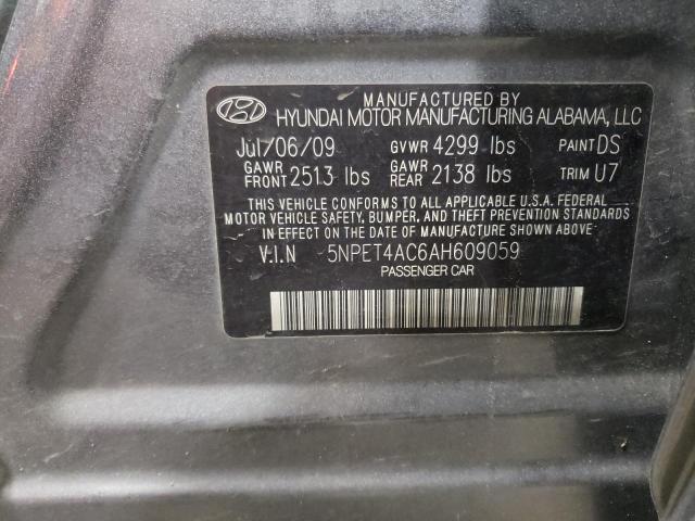 Photo 11 VIN: 5NPET4AC6AH609059 - HYUNDAI SONATA GLS 