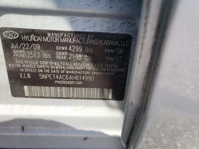 Photo 9 VIN: 5NPET4AC6AH614990 - HYUNDAI SONATA GLS 