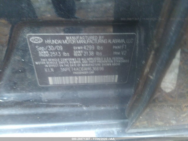 Photo 8 VIN: 5NPET4AC6AH636696 - HYUNDAI SONATA 